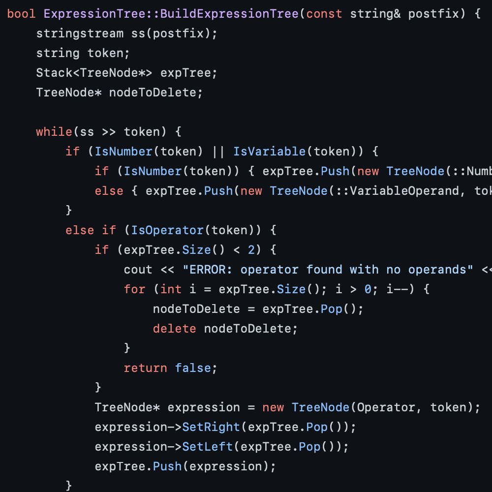 Expression simplifier code snippet